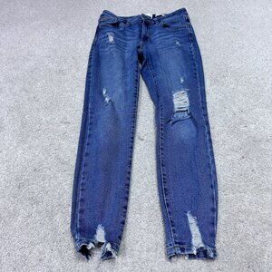 Celebrity Pink Jeans Meadow Skinny Blue Distressed Pockets Size 5